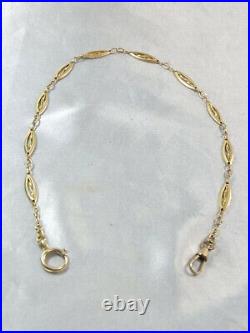Ancienne Chtelaine Chaîne De Montre Gousset Plaque Or Bijoux Jewel Chain Watch