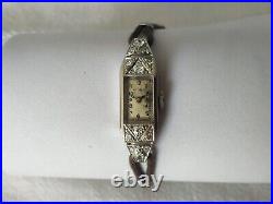 Ancienne Montre Art Déco Juvenia Platine 950 Diamants 0.60 Carats 1930