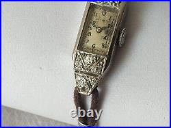 Ancienne Montre Art Déco Juvenia Platine 950 Diamants 0.60 Carats 1930