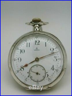 Ancienne Montre De Gousset Argent Oméga Suisse 1880 Fonctionne Old Vintage Watch