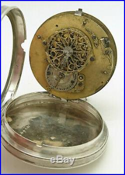 Ancienne Montre Gousset Au Coq Cadran Peint A Reviser Old Watch