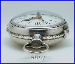 Ancienne Montre Gousset Coq 18ème Argent Fonctionne Clé Old Vintage Pocket Watch