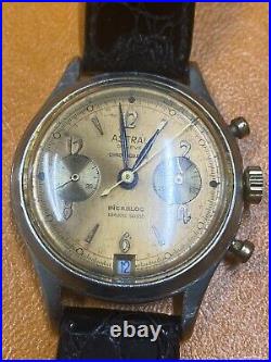 Ancienne Montre Homme Chronographe Astral Geneve Cal 187