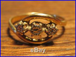 Ancienne bague en or 18 carats french antique golden jewel ring