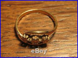 Ancienne bague en or 18 carats french antique golden jewel ring