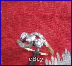 Ancienne bague en or 18k et diamants epoque 1930 art deco gold ring diamond
