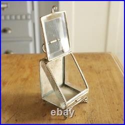 Ancienne boite à bijoux cristal laiton Paris France années 1890 boîtier