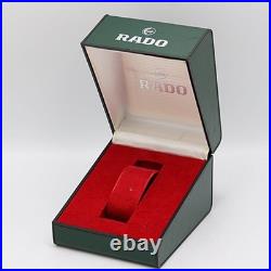 Ancienne boite de montre Rado vide logo vert rouge rangement bijoux 10,5