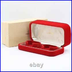 Ancienne boîte de montre rouge vide Omega boîtier rangement rogo bijoux