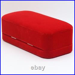 Ancienne boîte de montre rouge vide Omega boîtier rangement rogo bijoux