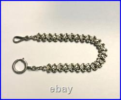 Ancienne chaine de montre à gousset en argent massif Bijoux 26 cm Collection
