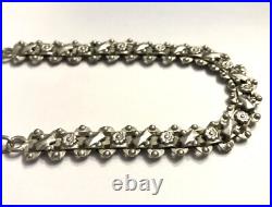 Ancienne chaine de montre à gousset en argent massif Bijoux 26 cm Collection