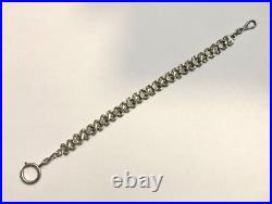 Ancienne chaine de montre à gousset en argent massif Bijoux 26 cm Collection