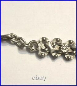 Ancienne chaine de montre à gousset en argent massif Bijoux 26 cm Collection