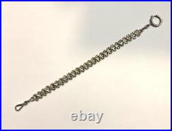 Ancienne chaine de montre à gousset en argent massif Bijoux 26 cm Collection