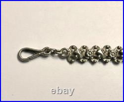 Ancienne chaine de montre à gousset en argent massif Bijoux 26 cm Collection