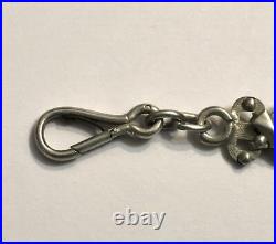 Ancienne chaine de montre à gousset en argent massif Bijoux 26 cm Collection