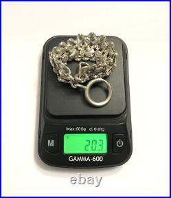 Ancienne chaine de montre à gousset en argent massif Bijoux 26 cm Collection