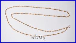 Ancienne chaîne de montre sautoir en métal doré fermoir dorure mercure 146 cm