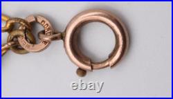 Ancienne chaîne de montre sautoir en métal doré fermoir dorure mercure 146 cm