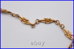 Ancienne chaîne de montre sautoir en métal doré fermoir dorure mercure 146 cm
