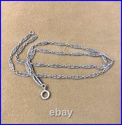 Ancienne chatelaine / chaine de montre à gousset argent massif filigrané Bijoux