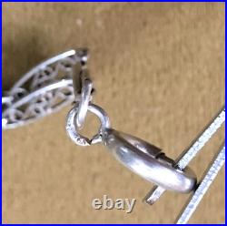 Ancienne chatelaine / chaine de montre à gousset argent massif filigrané Bijoux