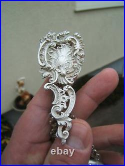 Ancienne chatelaine pendentif argent Louis XV montre a gousset XIX Napoleon III