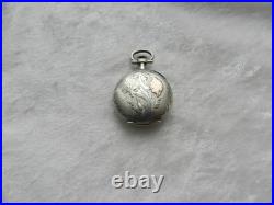 Ancienne coque de montre à gousset / porte photo en argent massif et or N°3