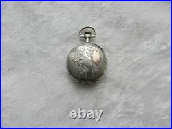 Ancienne coque de montre à gousset / porte photo en argent massif et or N°3