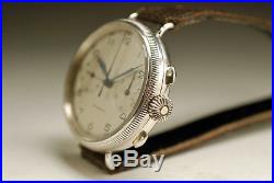 Ancienne montre CHRONOGRAPHE PILOT VALJOUX 23 en ARGENT 1930 vintage watch