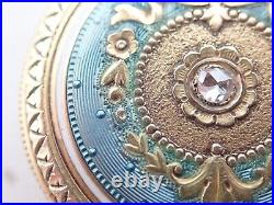 Ancienne montre bijoux à gousset en or 18 K avec diamant en son centre