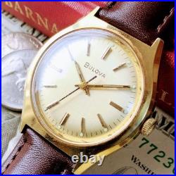 Ancienne montre-bracelet Bulova à remontage manuel 17 bijoux boîtier ton or b