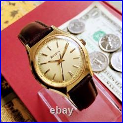 Ancienne montre-bracelet Bulova à remontage manuel 17 bijoux boîtier ton or b