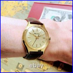 Ancienne montre-bracelet Bulova à remontage manuel 17 bijoux boîtier ton or b