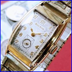 Ancienne montre-bracelet homme Bulova plaque dorée 15 bijoux remontés à la