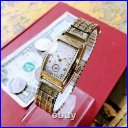 Ancienne montre-bracelet homme Bulova plaque dorée 15 bijoux remontés à la