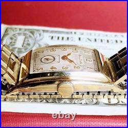 Ancienne montre-bracelet homme Bulova plaque dorée 15 bijoux remontés à la