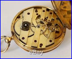Ancienne montre col BAILLY SUCC de WEIBEL A LYON OR 18K gold 0.750 + clé