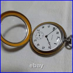 Ancienne montre de poche Waltham 15 bijoux sous cadran argenté années 1920 Ancienne montre de poche Waltham 15 bijoux sous cadran argenté années 1920