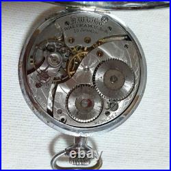 Ancienne montre de poche Waltham 15 bijoux sous cadran argenté années 1920