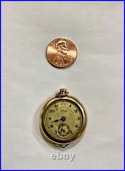 Ancienne montre de poche suisse pour femme Edna étui Elgin gravé RARE Suisse