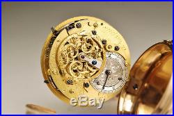 Ancienne montre gousset à coq en OR 18K 1780 RÉPÉTITION GOLD FUSEE POCKET WATCH