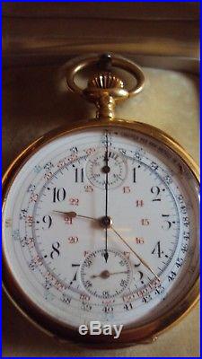 Ancienne montre gousset chronographe en or