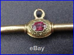 Ancienne petite clé de montre a gousset en or 18k et pierres XIXeme breloque