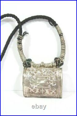 Ancienne pièce 800-925 collier tribal ethnique en argent sterling Inde, Yémen