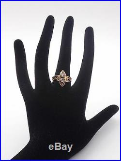 Ancienne très belle bague forme marquise or 18k et diamants taille rose T61