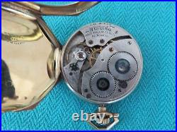 Antique 14k Yellow Gold Waltham 15 Jewels Pocket Watch 43 MM Rare Find
