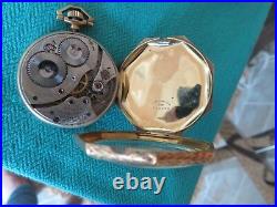 Antique 14k Yellow Gold Waltham 15 Jewels Pocket Watch 43 MM Rare Find