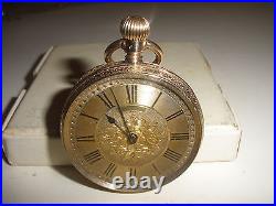 Antique 1883 Royal Waltham 10k gold pocket watch 8s Works fine